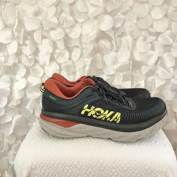 Hoka One One BONDI 7 Mens 13EE 2E Dark Grey Running Sneakers Shoes *No INSOLES* - Picture 2 of 11